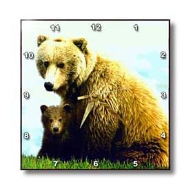 Wild animals - Brown Bear - Wall Clocks