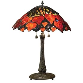Quoizel Maple Leaf Tiffany 2 Light Table Lamp
