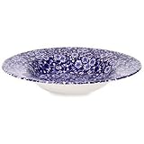 Queen's China Blue Calico Rim Soup, 8 1 2 Inch by 