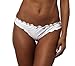 COQUETA Brazilian Waved Bikini Bottom Swimsuit Scrunch Swimwear Samba WHITE