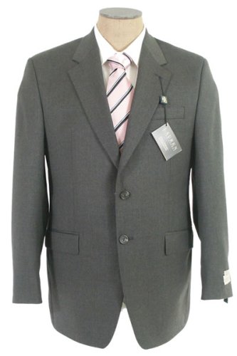 Ralph Lauren Mens Single Breasted 2 Button Solid Gray Wool Suit