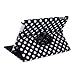 HDE Rotating iPad Case Magnetic Folding Leather Cover Folio Flip Stand for Apple iPad 2 iPad 3 iPad 4 (White & Black Polka Dot)