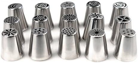 Luckypack 15-piece DIY Cake Sugarcraft Decorating Tips Icing Piping Nozzles Tool Set