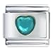 Jewelry : December Blue Zircon Birthstone Heart Italian Charms Bracelet Link
