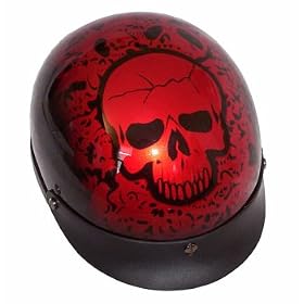 Bone Yard Red DOT Motorcycle Helmet