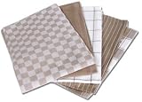 Ritz Taupe Cotton Kitchen Towel, Set of 5