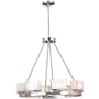 Maxim Lighting 23006WISN Progetto 8 Light Single Tier Chandelier in Satin Nickel with White Ice glass