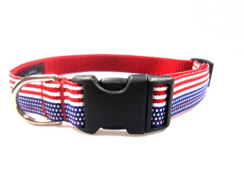 Medium American Flag Dog Collar: 3/4