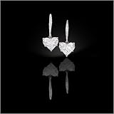 Silver Cubic Zirconia Pave Heart Earring