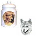 Shiba Inu Cookie Jar, Porcelain by Rosalinde