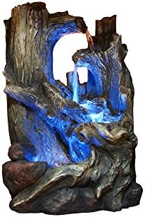 14 Inch Tree Trunk Tabletop Fountain With Led Light