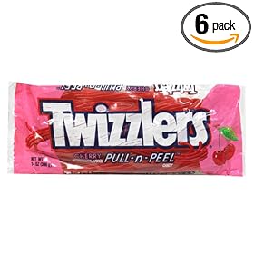 Twizzlers, Cherry Pull-n-Peel, 14-Ounce Bags (Pack of 6)