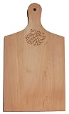 Laser Engraved 15 x 8 Large Maple Paddle Board - with Wine, Fish & Cheese Image