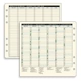 Day-Timer Portable Full-Year Schedule Sheets - January 2010