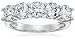 Amazon Collection Platinum-Plated Sterling Silver Swarovski Zirconia 3 cttw Round 5 Stone Ring