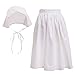 GRACEART Pilgrim Pioneer Colonial Girl Costume Accessories 100% Cotton Apron & Bonnet (US Size-14,Bonnet & Apron)