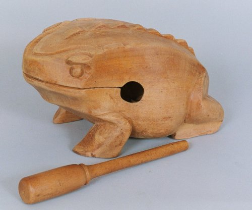 Rhythm Fusion xtra Large Wood frog w/stick, hand carved