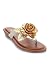Gold Rose Romance Flower Fashion Thong Flat Sandals 6.5
