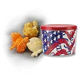2 Gallon Caramel Popcorn Tin - Flags & Streamers