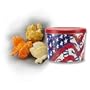 2 Gallon Buttery Cheddar Cheese Popcorn Tin - Flags & Streamers