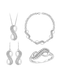 Sterling Silver, Diamond Infinity Jewelry Set (7/8 cttw)