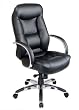 Deluxe High Back Executive Leather Chair With Crome Base And Padded Chrome Arms By Office Star