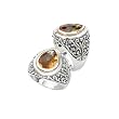 925 Silver & Citrine Teardrop Scroll Ring with 18k Gold Accents- Sizes 6-8