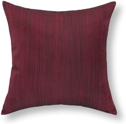 Euphoria Home Decorative Cushion Covers Pillows Shell Burgundy Black Yarn Dyed Stripes Reversible 17" X 17"