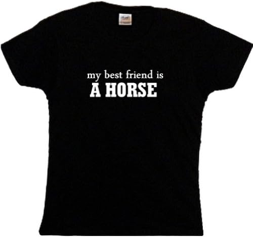 FDT Womens Pets LF T-Shirt-My best friend is A HORSE-Black XL