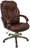 Executive Glove Soft Leather Chair In Wine Finish By Office Star