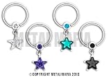 NIPPLE CAPTIVE RING WITH STAR NPLCPST1CL- CLEAR