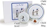 Golden Rabbit Enamelware Baby & Toddler Feeding Gift Set-Baseball