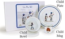 Golden Rabbit Enamelware Baby & Toddler Feeding Gift Set-Baseball