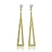 18k Two Tone Gold White and Yellow Triangular Drop Diamond Earrings (HI, SI, 0.70 carat)