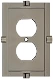 Stanley Home Designs V8079 Meis Single Outlet Wall Plate, Black Chrome
