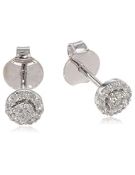 10k White Gold Round Diamond (1/4 ctw, I-J Color, I1-I2 Clarity) Halo Earrings