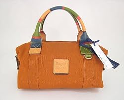 Dooney Bourke Mambo Small Duffle Bag Tote Cocoa Rainbow Trim