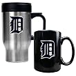 Detroit Tigers MLB Stainless Steel Travel Mug & Black Ceramic Mug Set - Primary Logo Detroit Tigers MLB Stainless Steel Travel Mug & Black Ceramic Mug Set - Primary Logo