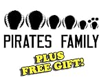 10.5" x 4.5" Pirates Baseball Family Vinyl Sticker Decal [Die-cut, White] + with Free Baseball Pencil