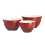 Le Creuset Stoneware Cherry Red Mixing Bowl Set 3-pc.