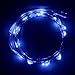 Perfect Holiday KW-Light Micro LED 20 Blue Color Lights Battery Operated on 7ft Long Silver Color Ultra Thin String Wire