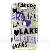 Premium Designer Hard Crystal Snap-on Case for Blackberry Curve 8900 Javeline Case - Cool Graffiti I LOVE LAKERS Print