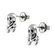 Sterling Silver Skull & Crossbone Stud Earrings
