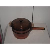 Corning Visions Vision Ware Amber 3 Piece Double Boiler Sauce Pan w/ Lid