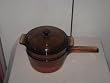 Corning Visions Vision Ware Amber 3 Piece Double Boiler Sauce Pan w/ Lid