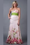 Pink Floral Print Strapless Gowns by Sherri Hill