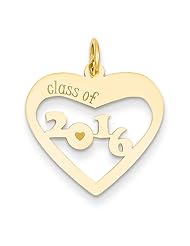 14k Class Of 2016 Heart Cut Out, Best Quality Free Gift Box Satisfaction Guaranteed