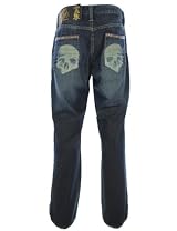 Christian Audigier Mens Jeans Tarrantino Wash Skull Pocket 32L