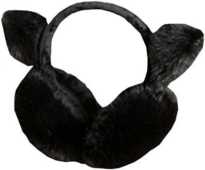 Jian ya na Winter Women and Girl Orecchiette Pappus Earmuffs Ear Warmer cover (black)