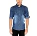 Nick&Jess Mens Blue Stone Washed Denim Slim Fit Shirt RS.619.00
